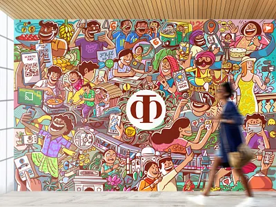 Mural design - Korra branding design illustration indian mural satishgangaiah vector