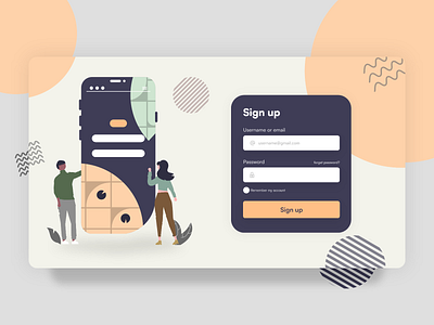 #033 Login page app branding design design inspiration illustration illustrator landingpage login logon page ui ux