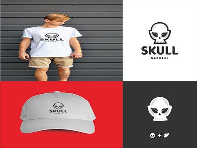 skull and leaf app branding design green icon illustration leaf logo skull typography ui ux vector