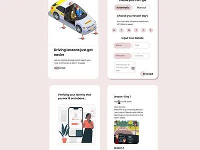 DRIVING LESSON design driving lesson online store ui ux