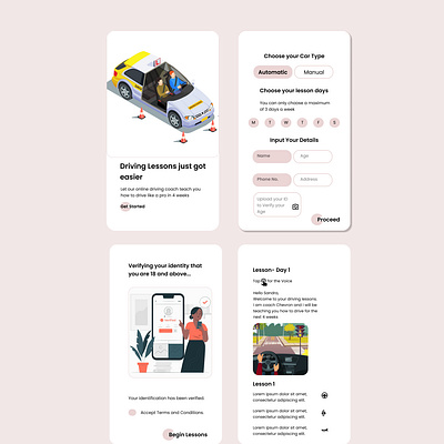 DRIVING LESSON design driving lesson online store ui ux