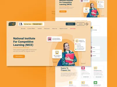 E-Learning Website design desktop e learning exam institute learning minimal nepal ui uidesign web