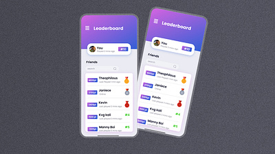 leaderboard app dailyui design dribble games graphic design mobile mobileapp ui