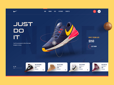 Nike Website Concept air jordan airmax boot converse ecommerce fashion footwear homepage kicks landing page mockup nike nike air nike running shoe sneakers ui design web design website yezzy