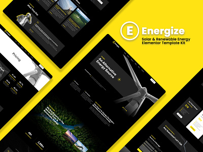 Energize - Solar & Renewable Energy Elementor Template Kit design elementor renewable energy service turbine energy water energy web design wind energy