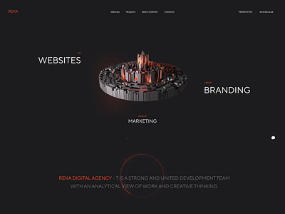 REKA DIGITAL 3d blender branding dark digital digitalagency figma portfolio ui ux web design