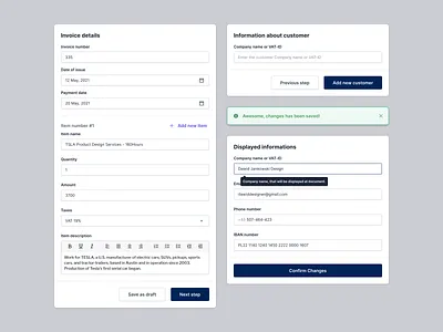 Invoicing Software - Modals Components accounting accounting software business tool components finance finance components finance modals forms inputs invoice add invoice components invoice saas invoice software invoicing modals saas tools ui web design