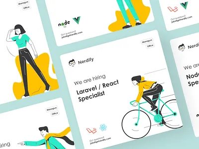 Banners for the job search banner brand identity design hiring illustration interface jobs logo mobile ui user experience design user interface design web