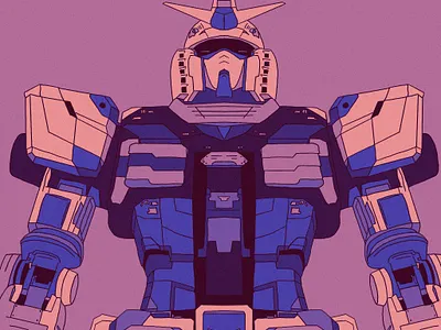 Gundam 001 color detail graphic design gundam illustration linework procreate sketch symetry
