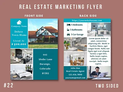 Real Estate Marketing Flyer Template #22 branding design flyer design graphic design marketing real estate
