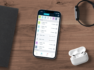 Rota App airpods app apple watch calendar clean date design ios iphone medical planner product design roster rota shift time ui ux work