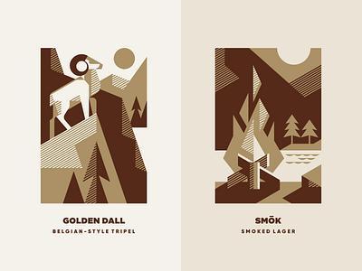 Illustrations for beer cans alaska animal beer beer can bonfire branding craftbeer fire geometric illustration logo logotype mascot modern logo nature packaging ram