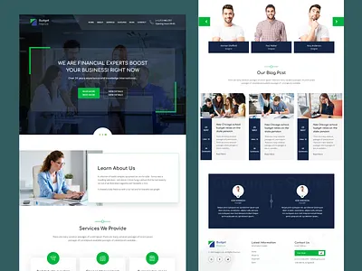 Finance Website Template Design advisor animation branding design finance footer graphic design header illustration ui