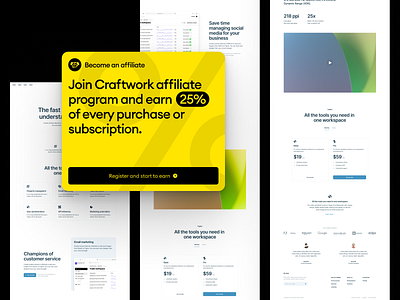 Affiliate program on Craftwork ⚡️ affiliate application banner craftwork design earning graphic design illustration landing logo offer partnership special ui vector web website