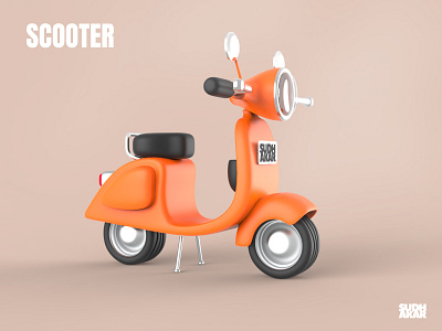 Orange 3dillustration adobeps c4d cimema4dmodeling cinema4d illustration keyshot9 photoshop rendering scooter3d scootermodeling