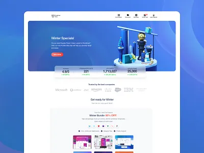 Winter Specials 3d admin template angular bootstrap bundle campaign dashboard design discount gradient premium products react responsive ui kit web design winter
