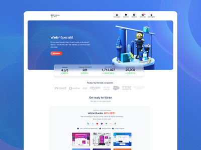 Winter Specials 3d admin template angular bootstrap bundle campaign dashboard design discount gradient premium products react responsive ui kit web design winter