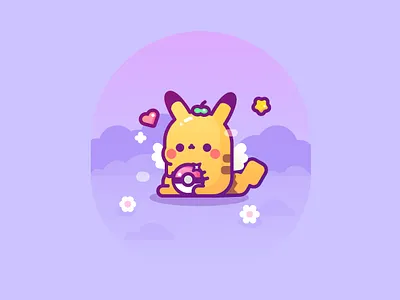 Pikachu branding character cute illustration illustrator kawaii illustration pikachu pokemon vector