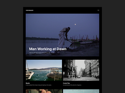 Videomaker — WordPress Theme clean dark design layout minimal minimal theme ui videomaker webdesign wordpress wordpress patterns wordpress theme