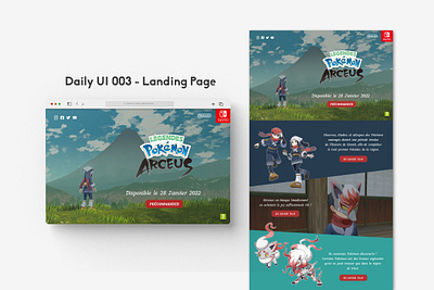 Daily UI 003 - Landing Page 003 daily ui 003 dailyui design graphic design jeu vidéo landing page nintendo pokemon promotion pub ui web