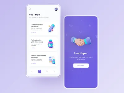 Mobile App for Health Metrics and Reminders 3d app app design design figma figmadesign health health metrics inspiration interface mobile app modern ui ui design ux