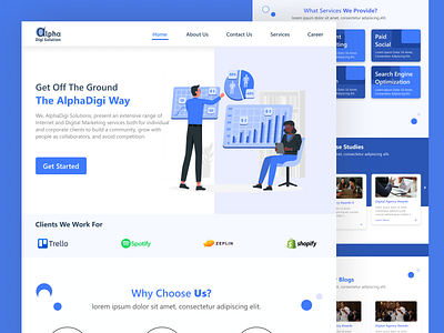 AlphaDigi Solution : Digital Marketing Agency Website Homepage digital marketing agency digital marketing template homepage ui web design web page design website template