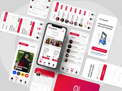 Chat - Met - Date, with an Mobile App appdesign chating clean connect creative dating datingapp design graphic illustration interface meeting minimal simple ui uidesign user userapp uxdesign white