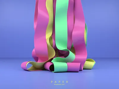 Paper 3d animation illustration paper render visual web design webshocker website