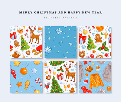 Christmas seamless pattern christmas design happy new year illustration merry seamless pattern vector