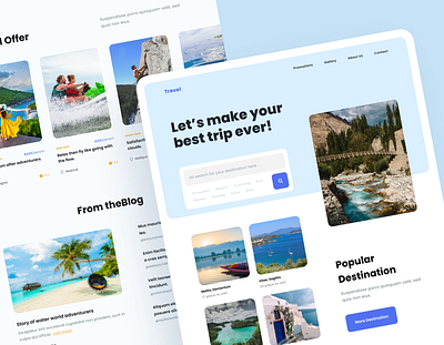 Web Design for Travel Agency design illustration travel web travel website design ui design ux web ui website website ui design