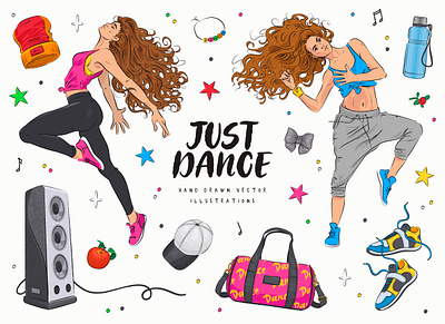 Just dance dance dancing design illustration vector zumba