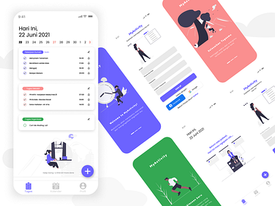 MyActivity : UI Time Management App app design illustration typography ui ux vector