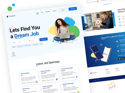 ProjectX - jobs platform blue