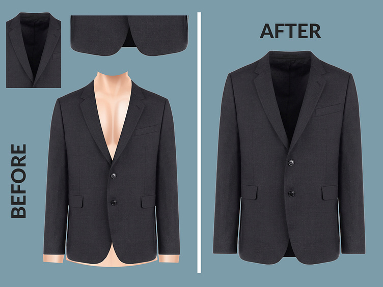 Ghost mannequin photo editing for ecommerce clothing