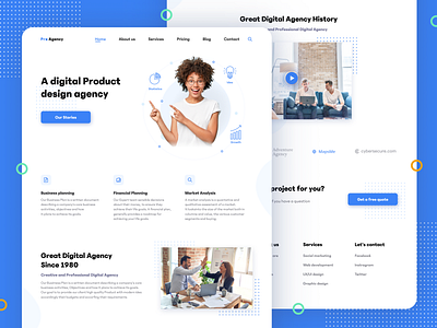 Digital Agency Landing Page - rebound shot design graphic design landing page rebound shot ui