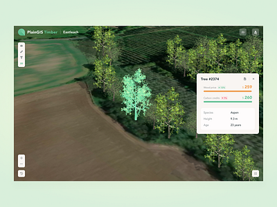 Carbon offset management : part 5 3d carbon carbon credits carbon offsets climate design ecology emissions footprint geo gis interface map nature plant reforestation trees ui ux