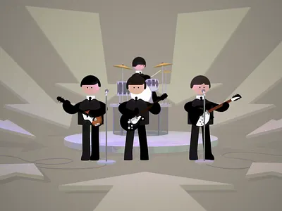 Twist and Shout 3d character animation 3d character design 3d illustration animation band character design guitars illustration looping music rock the beatles
