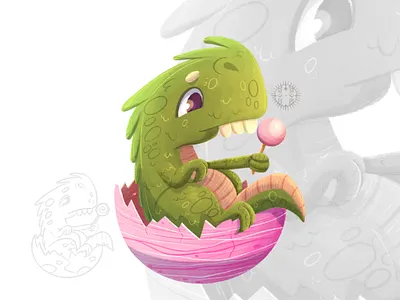 Dinosaur T-Rex character design art character design children illustration dinosour illustration illustrator kid art procreate raster illustration t rex
