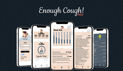 Enough Cough! app design illustration typography ui ux