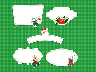 Set of Christmas decorative Label Design christmas christmas art graphic design holiday illustration winter