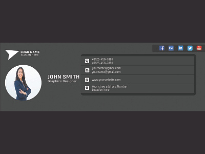 Email signature PSD template | Email Footer brand identity branding business card design elegant card elegant email card email footer email signature graphic design luxury email footer luxury email signature outstanding card photoshop photoshop email signature simple card simple email card social media cover unique card unique email card unique email footer
