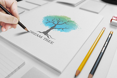 Dream Tree Logo Design artist brandidentity branding creative design feminine logo graphic design logo logo design logomaker minimalist logo typography typography logo watercolor logo