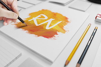 RN Watercolor Logo Design artist brandidentity branding creative design feminine logo graphic design logo logo design logomaker minimalist logo typography typography logo watercolor logo