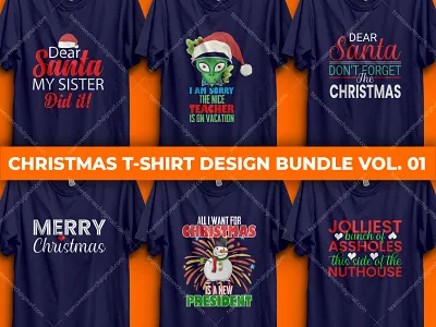 Christmas T-shirt Design Bundle Vol. 01 apparel christmas christmas t shirt christmas t shirt design christmas t shirt design bundle custom t shirt design design funny t shirt design illustration logo merry christmas retro t shirt shirt t shirt design idea tee template tshirt ui