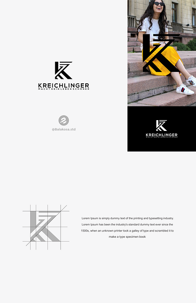 K logo (Kreichlinger) design fishion logo logodesign vector