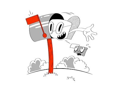 New message! cartoon character design cool design graphic icons8 illustration inbox letter letterbox message ui