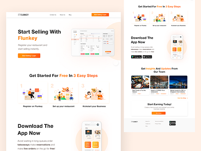 Flunkey Landing Page design food illustration landing page product design ui ux web web design website