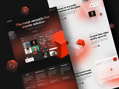 Introvoke Marketing Site chat conference cube dark mode desktop event glass glassmorphic glassmorphism gradient illustration product design typography ui ui illustration video visual design web design