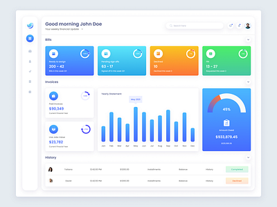 Financial Report Dashboard app branding concept dashboard design ui ux website