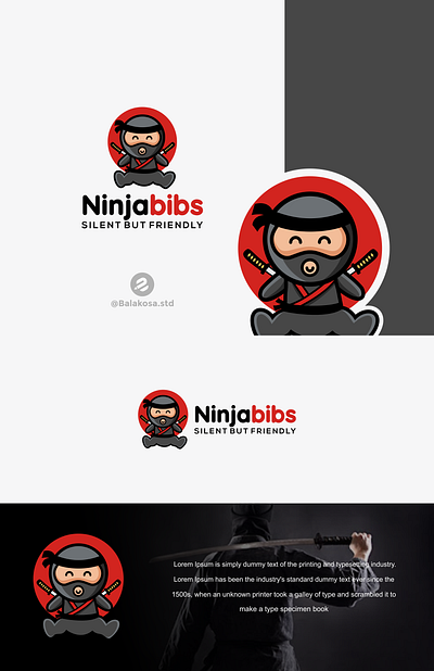 Ninjabibs logo child illustration logodesign ninja vector warriors